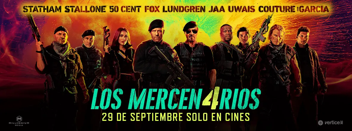 Película destacada Los mercen4rios en Cines Cristal de Lugo